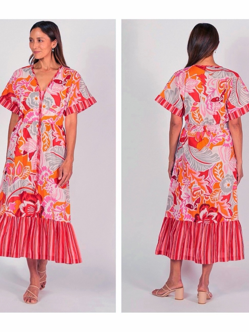 Adrift Signature Selma Maxi Dress in Coralene Size L
